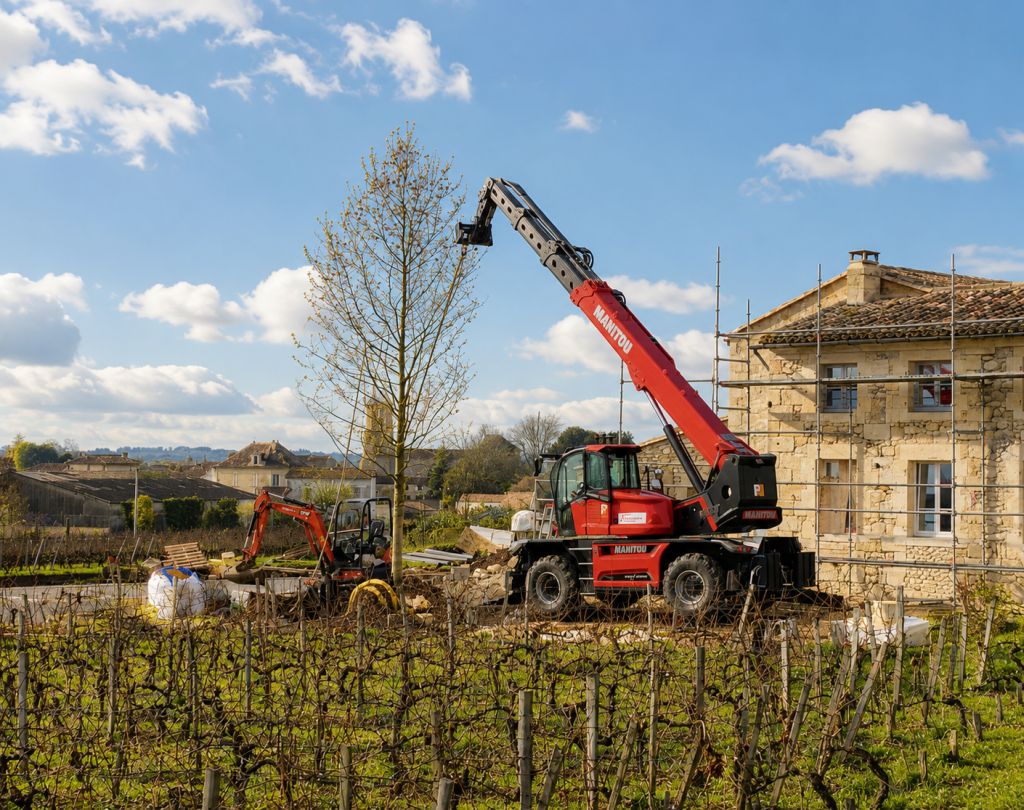 Plantation d’arbre sur chantier paysager